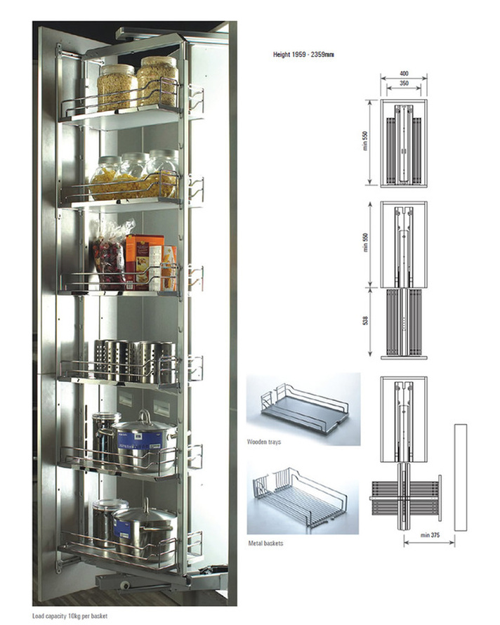 Revolving High Pantry Pull-Out with Soft Closing